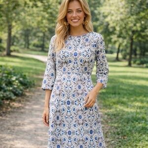 NWOT Hampton House Floral A-Line 100% Cotton Maxi Dress Size XS